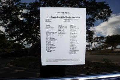 2024 Toyota Grand Highlander Hybrid Hybrid XLE