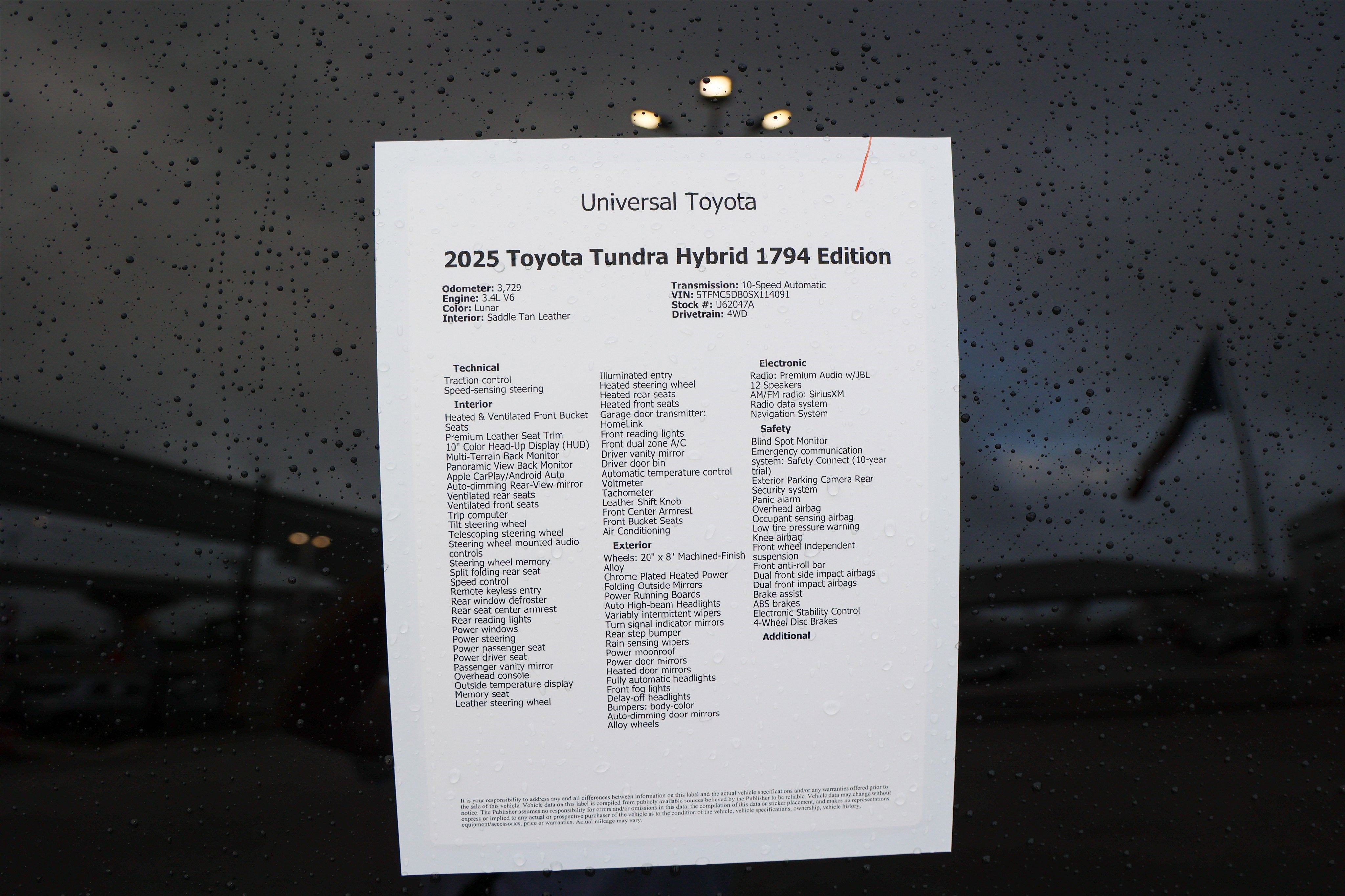 2025 Toyota TUNDRA HV 4X4 1794 Edition Hybrid