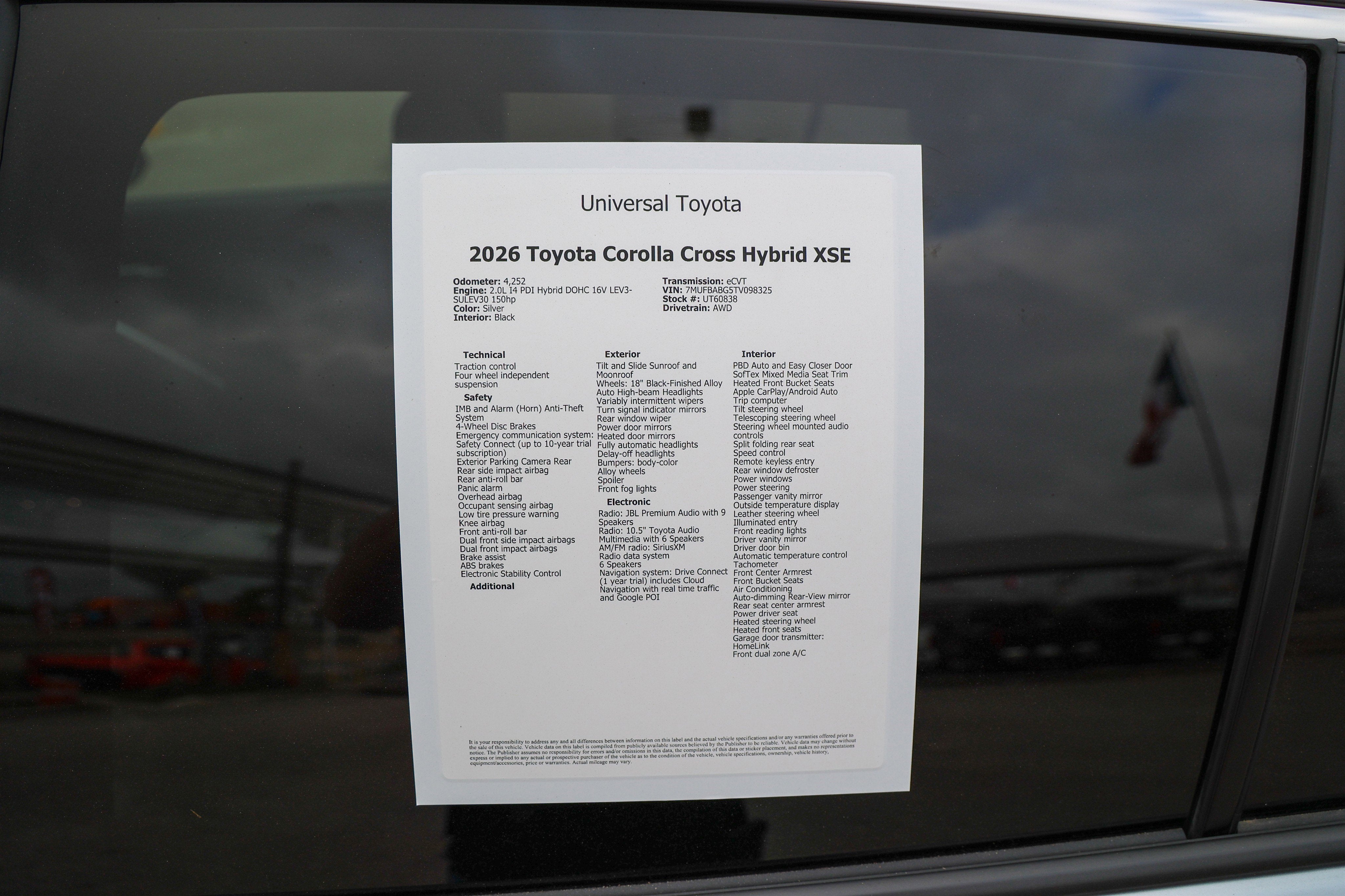 2026 Toyota COROLLA CROSS HV Hybrid XSE