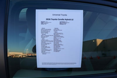 2026 Toyota COROLLA HYBRID Hybrid LE
