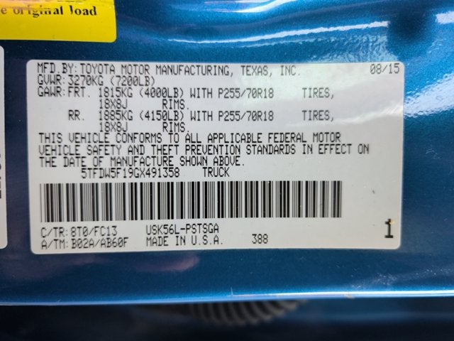 2016 Toyota Tundra 4WD Truck SR5
