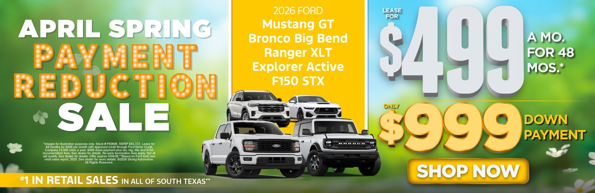 "2026 Mustang GT 2026 Bronco Big Bend 2026 Ranger XLT 2026 E